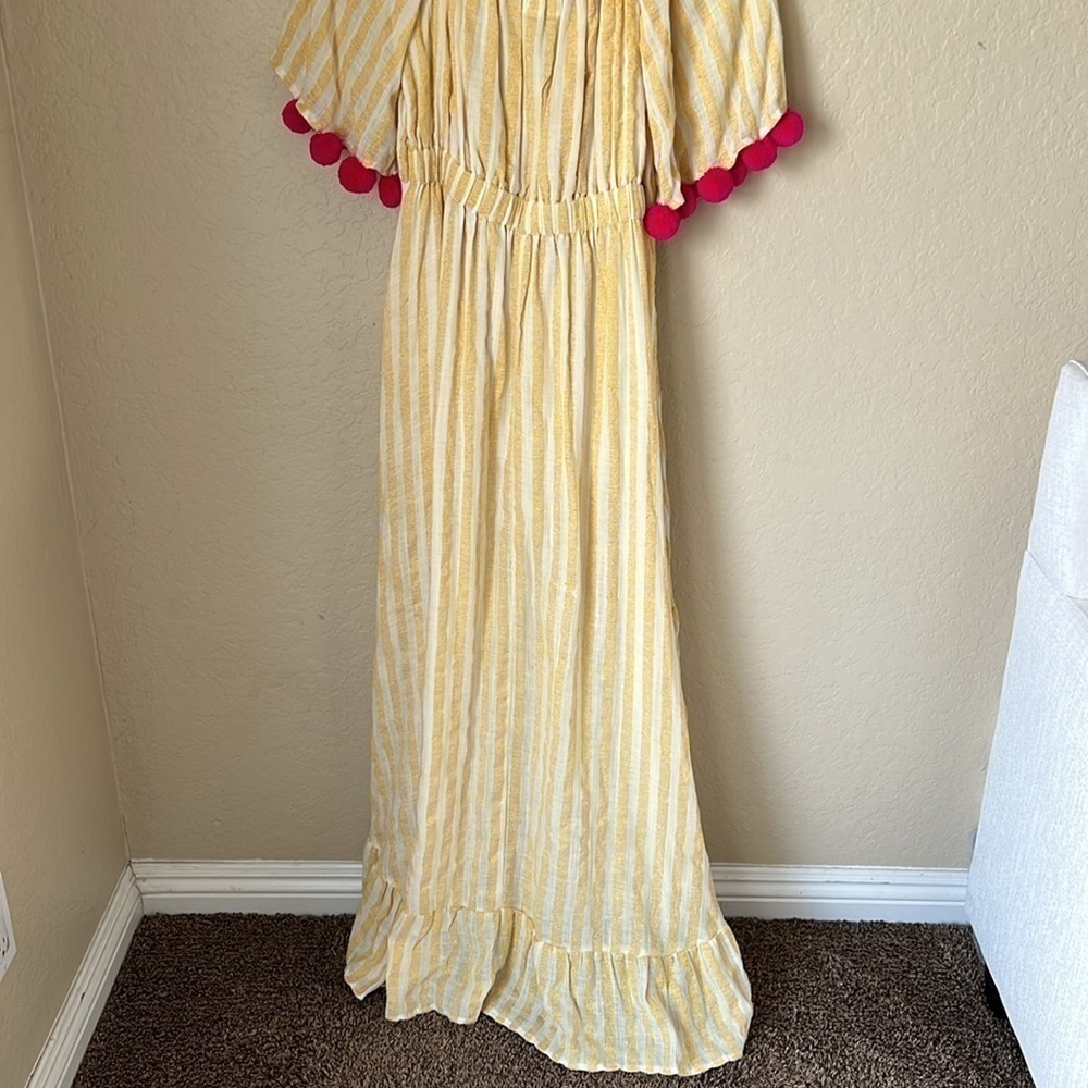 Sundress Alena striped Pom Pom high lo dress - Picture 8 of 14